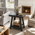 thumbnail image 4 of Fnova 2-Tier Wooden End Table, Farmhouse Narrow Side Table with Storage Shelf, Accent Sofa Table, Nightstand for Living Room, Bedroom, Small Spaces, Entryway, 4 of 17