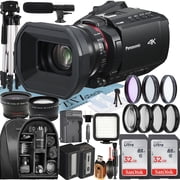 Panasonic HC-X1200 Camcorder UHD 4K with 2 Pack 32GB Memory Card + Backpack + LED Flash + Widgeangle + ZeeTech Accessory Bundle (International Version)
