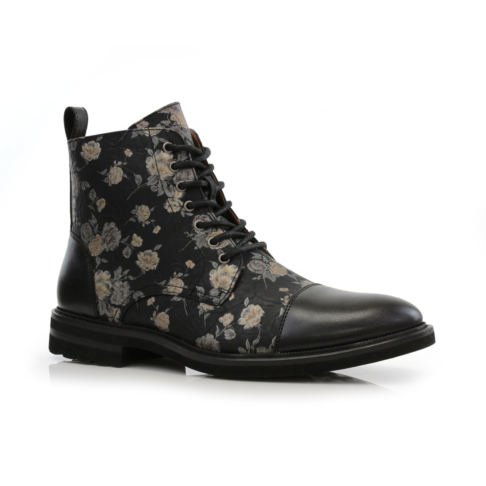 Polar Fox Brooke MPX806061 Woolen and Synthetic Leather Lace-up Fashion Chukka Boots with Zipper Closure, in Orchid Black, Men's Size 7
