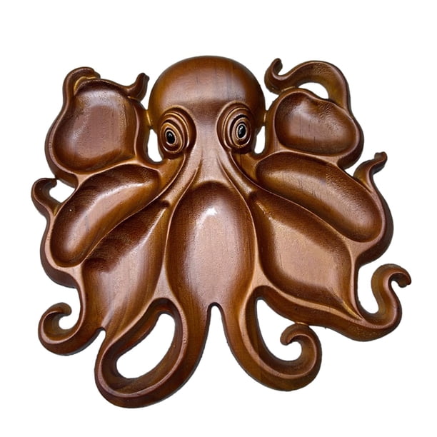 Bandeja de charcutería de pulpo de madera, bandeja para tabla de quesos, bandeja versátil para aperitivos, 27 cm x 26 cm x 33 cm