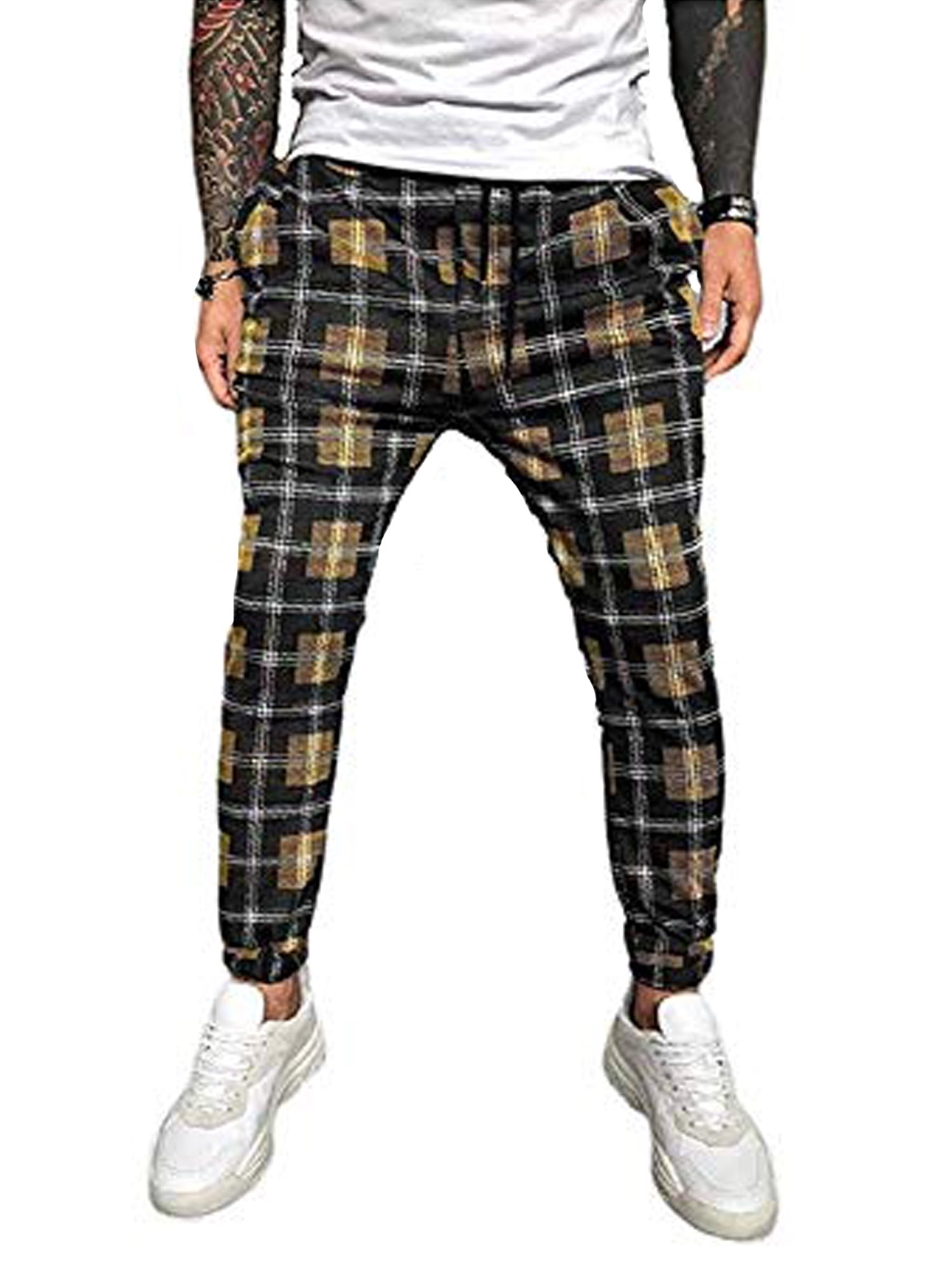 plaid pants joggers
