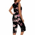 thumbnail image 5 of Pajamas for Women Set Two Piece Sleep Sets for Women Sleeveless Pjs for Women Set Loose Fit Tank Top and Dressy Capri Pants, 5 of 5