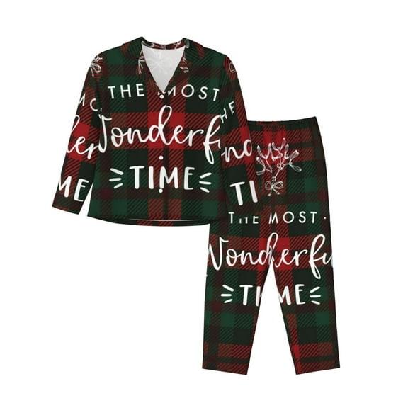 Naloa Wonderful Time Christmas Pajamas for Women Set, Womens Pajama Sets, Lounge Sets for Women, 2pjs for Women-Small