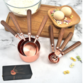 thumbnail image 4 of 4 piece set of walnut handle, copper plated measuring spoon, measuring cup, kitchen baking tools (measuring spoon type), 4 of 5