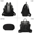 thumbnail image 2 of YNIQUE Adult Women's Adjustable Plain Nylon Shoulder Backpack, Black, 2 of 4