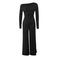 thumbnail image 6 of JFGHDG Linen Sets for Women Two Piece Sets for Women Gauze Shirts Wide Leg Pants Cotton Linen Sets for Women 2 Piece Two Piece Short Sets Summer Sweatsuit Matching Lounge Set Beach Outfits Black M, 6 of 9