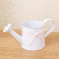 thumbnail image 2 of Junepar 0.26 Gallon Metal Watering Can for Outdoor Indoor Decorative Countryside Style Small Water Can with Bow for Home & Garden Decor 1L White, 2 of 6