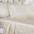 thumbnail image 2 of Coton Riche 600 Fil Compter Italien Paisley Feuille Ensemble Grand-Ivoire, 2 of 5