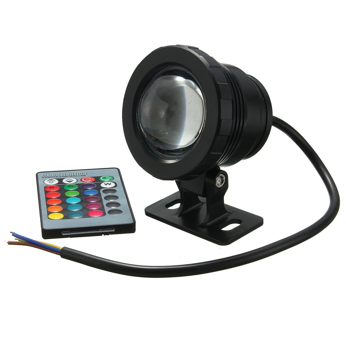 10W RGB LED Pond Light Underwater Flood Light Submersible Spotlight