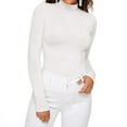 thumbnail image 1 of Sous-vêtements Thermiques pour Femmes Chandail d'Hiver Mode Élastique Tricoté Chandail Décontracté Col Roulé Basique, 1 of 5