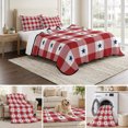 thumbnail image 6 of Twin XL Quilt Set 68''x98'', 4th of July Lightweight Bedspread Coverlet Set with 2 Pillow Shams, Independence Day Red White Plaid Blue Star Breathable All Season Quilt Bedding for Dorm/Guest Room, 6 of 9