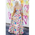 thumbnail image 3 of FOLUNSI Floral Maxi Dress: Self-Tie, Red Stripes, Summer Style, 3 of 8