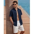 thumbnail image 2 of COOFANDY Mens Cotton Shirts Short Sleeve Button Down Shirt Men Summer Casual Beach Button Up Shirt with Pocket, 2 of 6