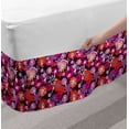 thumbnail image 2 of Floral Bed Skirt, Spring Flowers Retro Style Outlined with White Lines Illustration, Elastic Bedskirt Dust Ruffle Wrap Around for Bedding Decor, 4 Sizes, Dark Purple Magenta, by Ambesonne, 2 of 2
