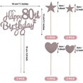 thumbnail image 2 of 10 Uds. Adornos para tarta de 80 cumpleaños para mujeres y mujeres, adorno para tarta de feliz 80 cumpleaños con adorno para tarta de corazón de estrella, 2 of 4