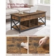 thumbnail image 4 of Lift Top Coffee Table Lift Coffee Table with Storage Shelf, Hidden Compartments and Lifting Top Rustic Brown and Black, 4 of 4