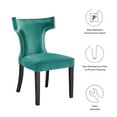 thumbnail image 3 of Side Dining Chair, Nailhead, Set of 2, Teal Blue, Velvet, Modern Contemporary, Kitchen Room Cafe Bistro Restaurant Hospitality, 3 of 10