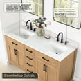 thumbnail image 6 of Gavino 60" Wood Vanity in Light Brown with Composite Stone Top and Mirror, 6 of 17
