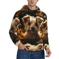 thumbnail image 2 of Wukai Sunflower Cute Puppy Print Men Hoodies Fleece Sweatshirts Long Sleeve Sweaters Pullover Fall Outfits Winter Clothes-Medium, 2 of 7
