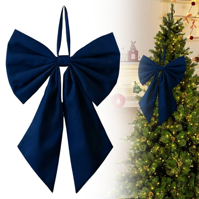 ZTTD Christmas Tree Topper Bow 7 x 10 Inch, Large Bows Christmas Decorations, Velvet Bow Christmas Wreath for Home Wreath Wall Backdrop Birthday Wedding Party Decor