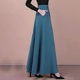 thumbnail image 4 of BAETEUY Women Maxi Skirt Elastic High Waist Large Hem A-Line Long Skirt with Pockets Solid Color Office Lady Skirt, 4 of 8