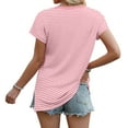 thumbnail image 4 of Pink Women's Short Sleeve T-shirt, Womens Summer Daily Casual V Neck Shirts Short Sleeve Tops Blouses Loose Fit Shirt,Women's Short sleeve T-shirt L, 4 of 5
