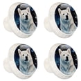 thumbnail image 2 of 4 Pcs Galaxy Polar Bear Knobs for Kitchen Cabinet Cupboard Dresser Bookcase Drawer Pulls Handles Round Home Decor, 2 of 8