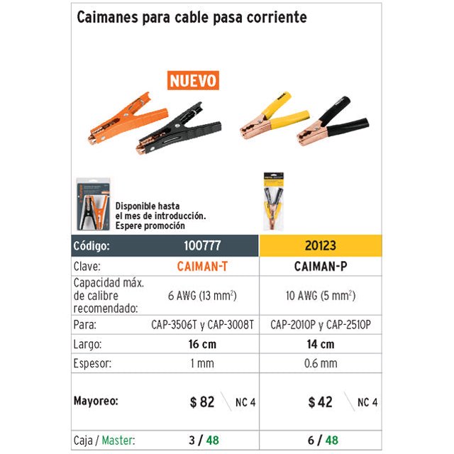 Pinzas caimán para cable pasa corriente, 2 piezas, Pretul Pretul Pinzas caimán para cable pasa corriente, 2 piezas, Pretul