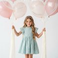 thumbnail image 4 of 2Bunnies Girls’ Vintage Lace Pom Pom Trim Flutter Sleeve Party Dress, 4 of 7