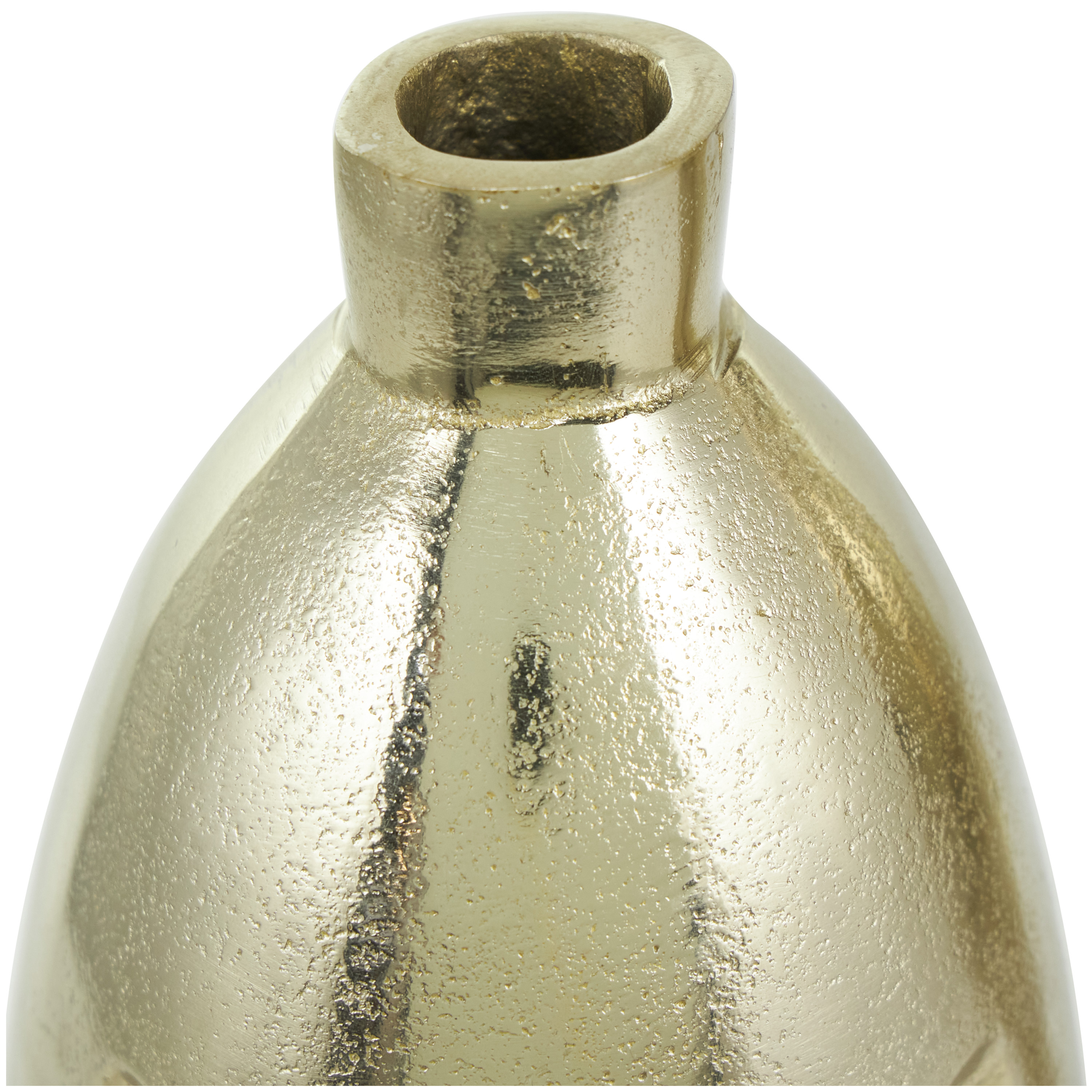 DecMode 16", 12"H Face Gold Aluminum Vase with Abstract Details, Set of 2