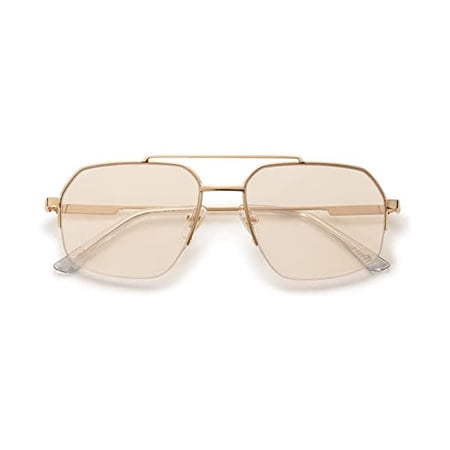 Trendy Aviator Sunglasses Mens Womens Retro Double Bridge Metal Semi-Rimless Shades Lentes De Sol Para Mujer SJ1191