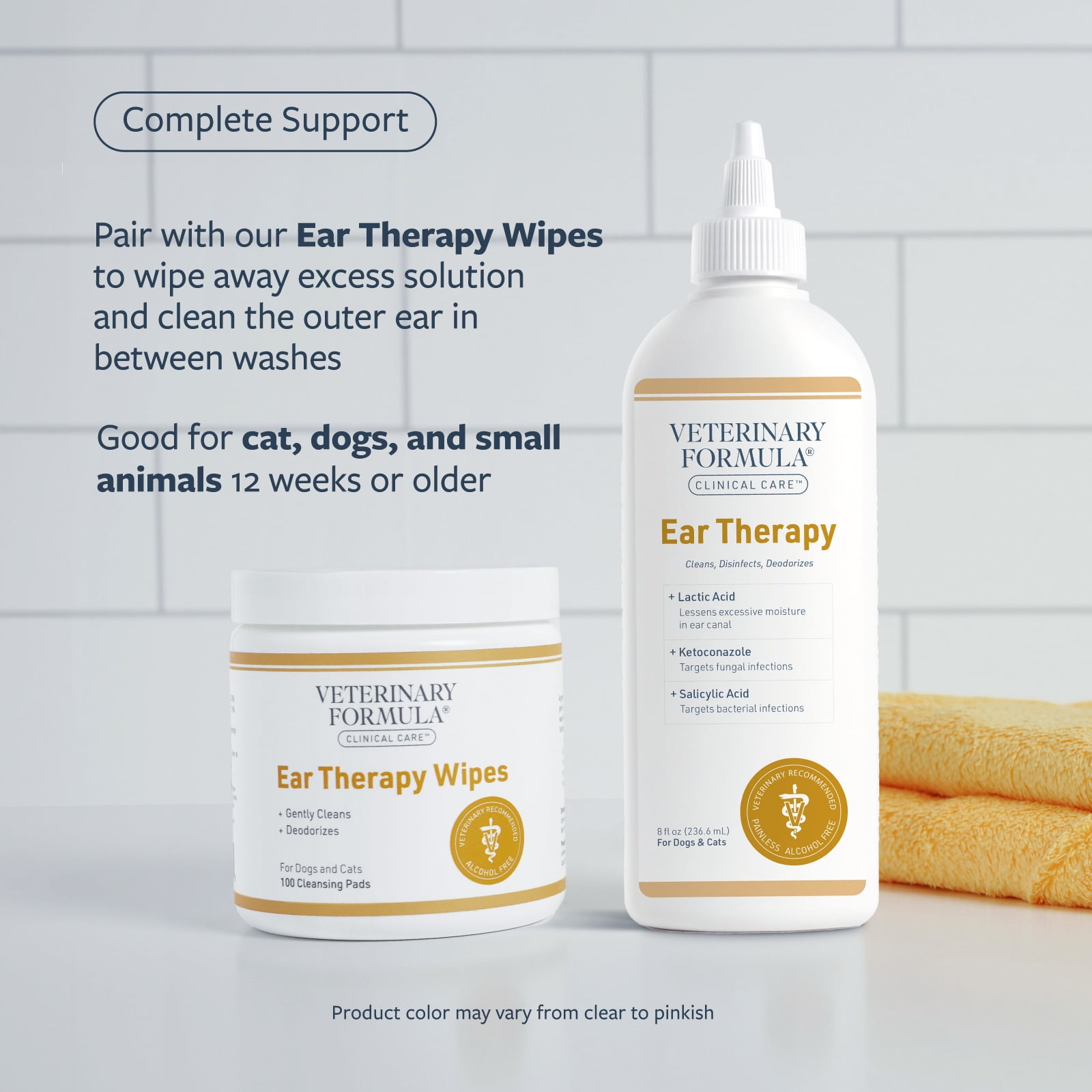 Veterinary Formula Clinical Care Ear Therapy Dog & Cat Ear Cleaner, 8 fl oz Bottle