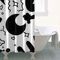 thumbnail image 4 of Black and White Halloween Doodle Pattern Shower Curtain 36"x72" ,Bathroom Decorative Shower Curtains Set with 12 Hooks,Modern Waterproof Washable Shower Curtain, 4 of 6