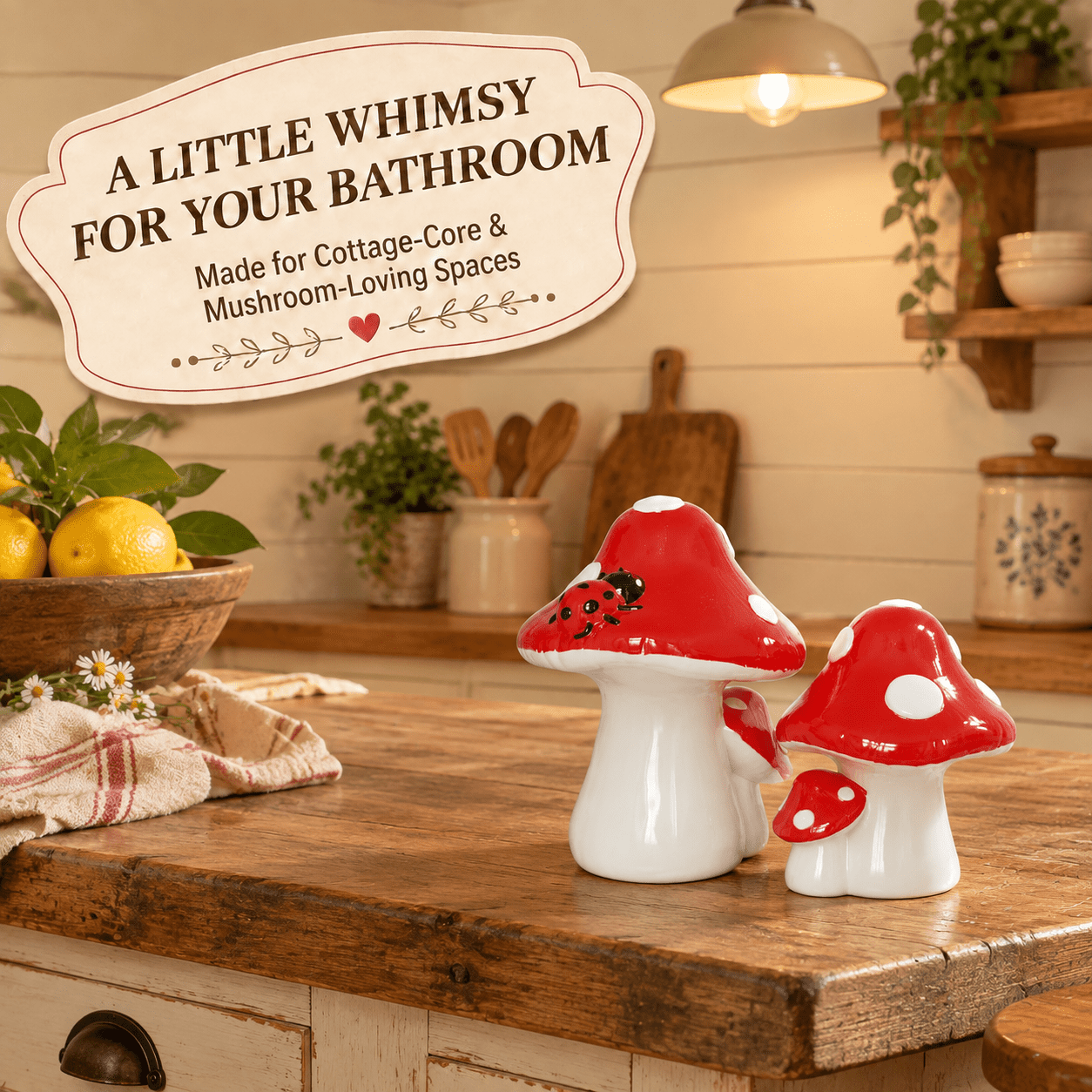 Ceramic Mushroom Toilet Bolt Covers image 3