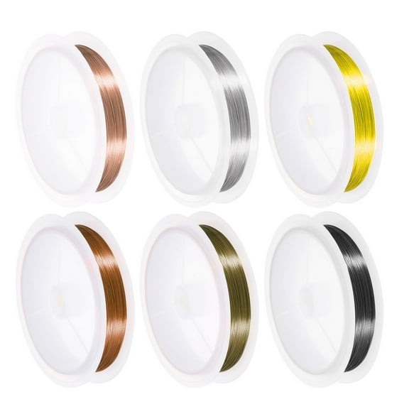 Uxcell 6PCS 28 Gauge Copper Wire for Jewelry Making Tarnish Resistant Beading Wire for Jewelry Making Supplies and Crafts, 33FT