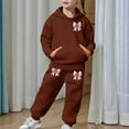 thumbnail image 2 of Girls Casual Tracksuit Sweatsuits with Bow Print Design Hoodie Jogger Pants Outfit Clothes, 2 of 7