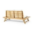thumbnail image 6 of Ledger Outdoor Wooden Loveseat with Cushions, White and Teak, 6 of 11