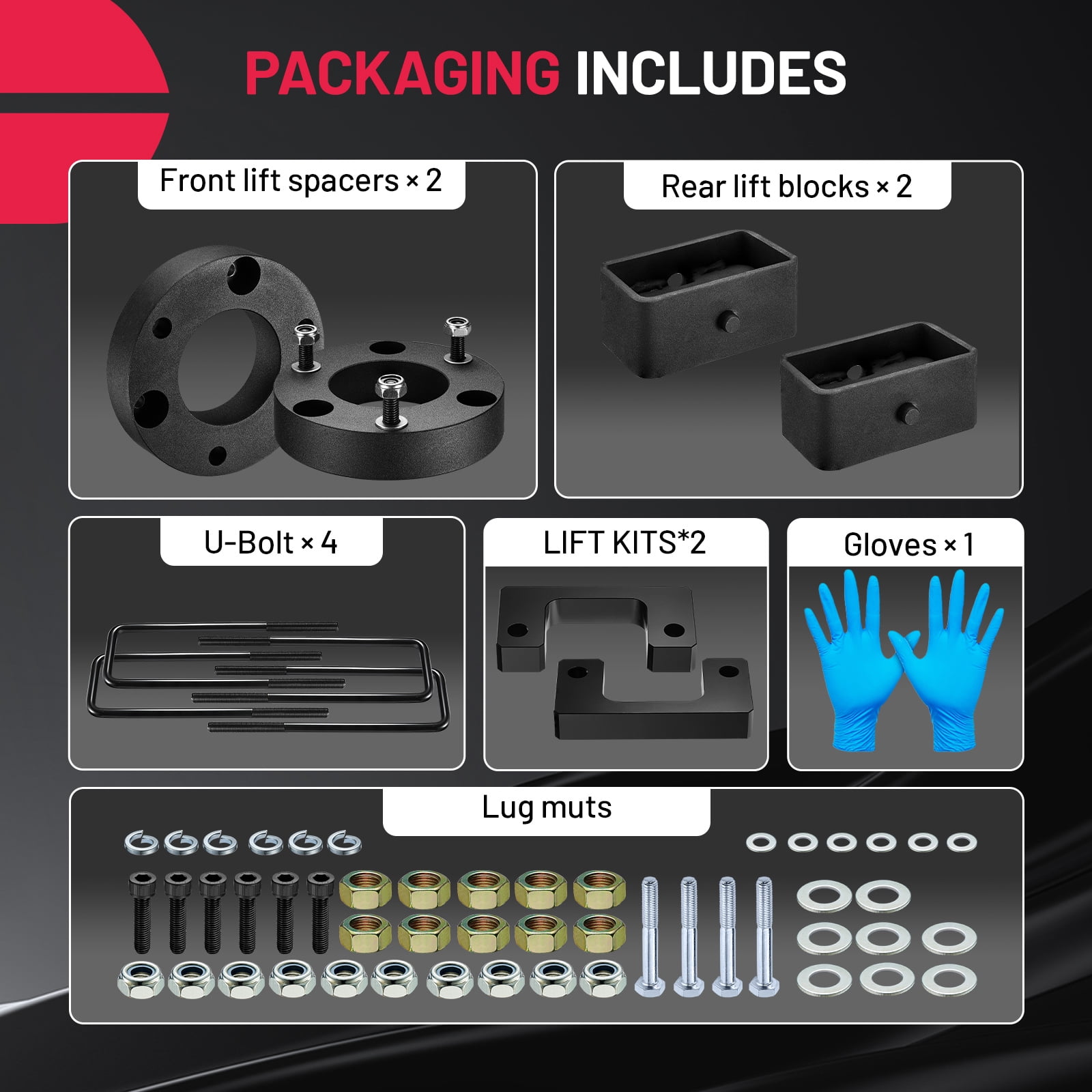 SPEEDWOW 3.5" Front and 3" Rear Leveling Lift Kits Compatible with Chevrolet Silverado 1500 Compatible with GMC Sierra 1500, Suspension Lift Kit Set for 2007-2019 Silverado 1500 2WD 4WD
