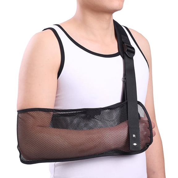 Mesh Arm Shoulder Sling Medical Shoulder Immobilizer for Shoulder Injury Torn Rotator Cuff,Breathable Arm Brace for Shower,Right Left Arm Stabilizes Elbow Arm Wrist Injury for Men Women (Black)
