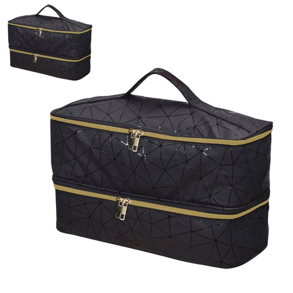 7829 Stylish Hair Dryer Storage Organizer PU1eatherCarry Case Bag Waterproof Portable with Handle for Modern Households