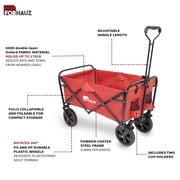 ForHauz Folding Collapsible Wagon Yard Cart for Utility, Beach, and Garden
