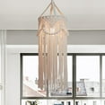 thumbnail image 4 of 3X Chandelier Boho Decor Hand-Woven Charm Macrame Wall Hanging Home Bunk Home Decoration Lamp Shade Mandala, 4 of 7