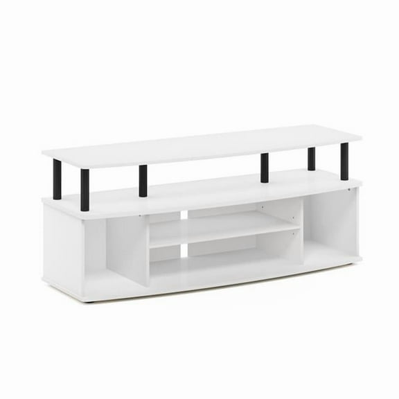 JAYA Large Entertainment Center Hold up to 55 in. TV, White & Black