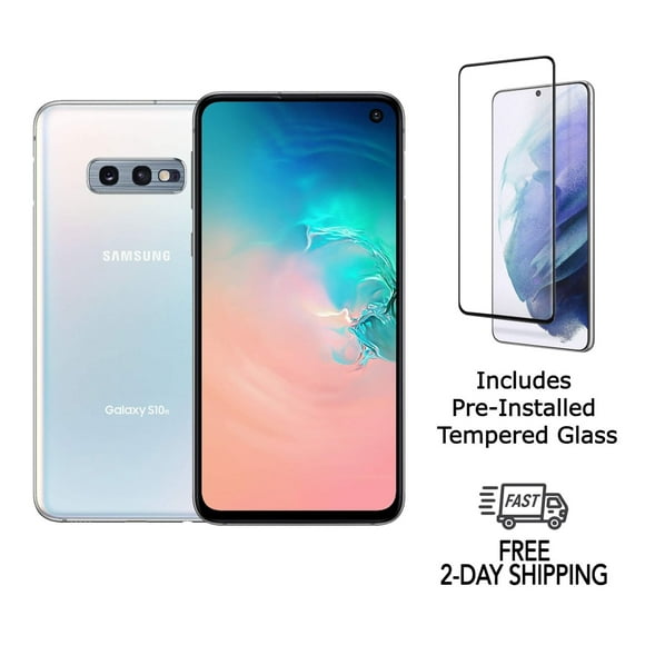 Refurbished Samsung Galaxy S10e G970U (Fully Unlocked) 128GB Prism White with Screen Protector