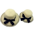 thumbnail image 2 of ZHENHONG Sun Hats for Girls Summer Parent-child Women Baby Kids Girl Mom Beach Straw Flat Brim Sun Hat Cap Hats, 2 of 2