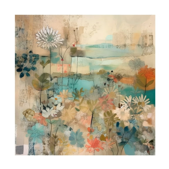 Canvas Wall Art - Sasha 'Last Time I Saw You I' Wall Art for Living Room, Bedroom, or Office Décor by Trademark Fine Art - 14 x 14 Inches