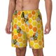 thumbnail image 1 of Balery Honeycombs Bañador para hombre, shorts de playa de secado rápido con entrepierna y forro de compresión-XX-Large, 1 of 6