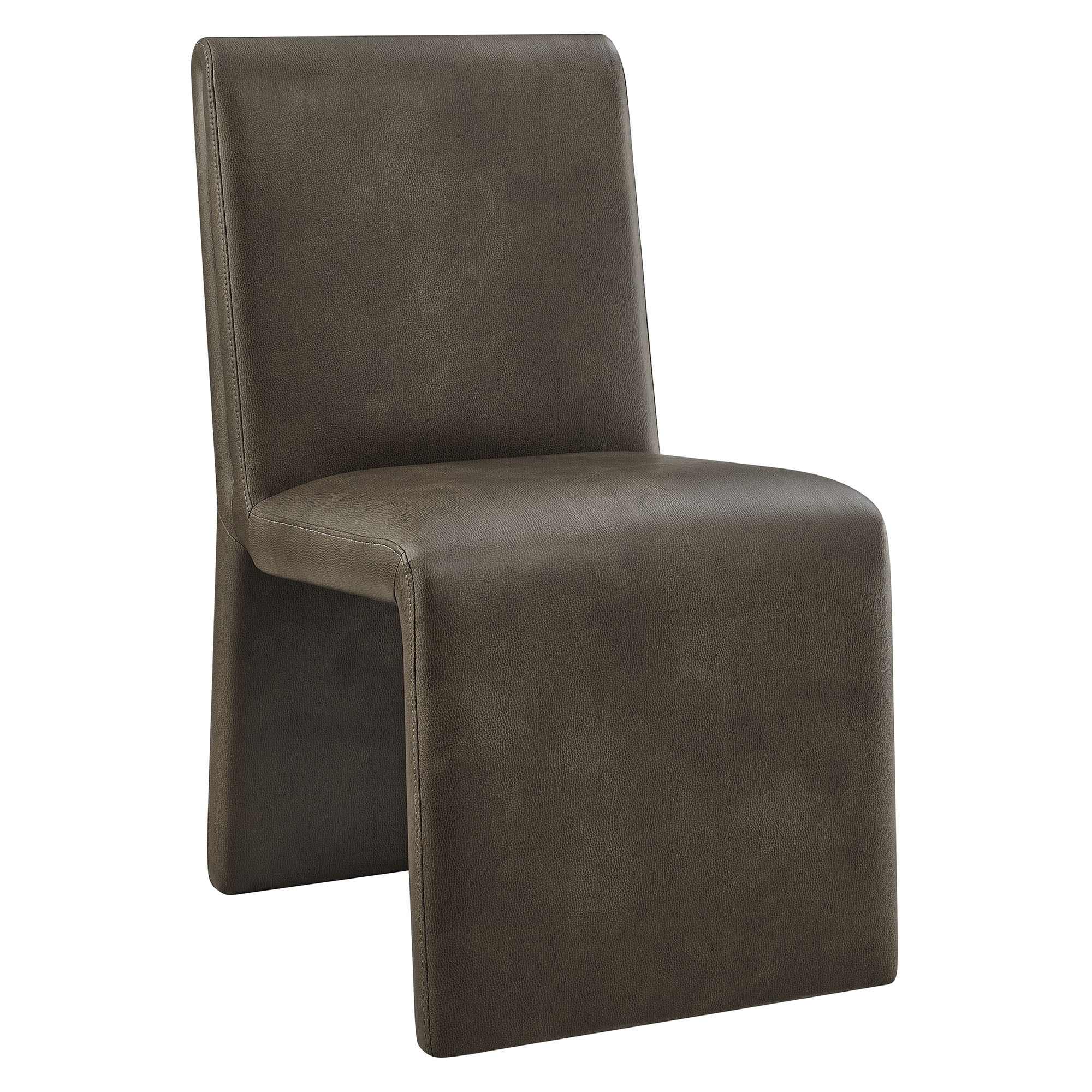 Emory Vegan Leather Dining Side Chair in Mushroom
