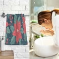 thumbnail image 7 of Yayeee 100% Cotton Hand Towels for Bathroom 16" x 28" Soft Absorbent Kitchen Towel, Red Christmas Leaves, 7 of 7