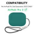 thumbnail image 5 of Airpods Pro 2 Case Cover with Incase Lanyard Soft Silicone Protective Shell for Apple AirPods Pro 2nd Generation Case 2022 with Visible Front LED, 5 of 6